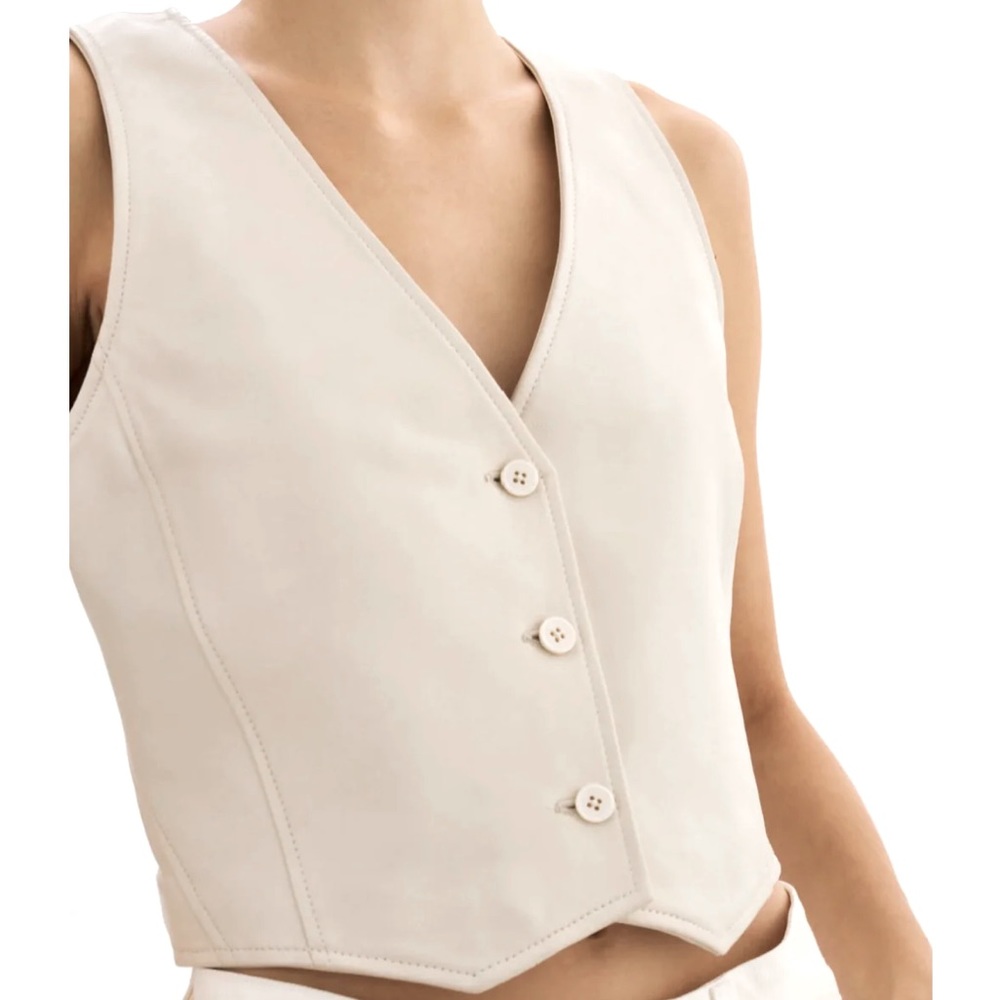Lamarque NWT Kallie Stone Leather Vest XS